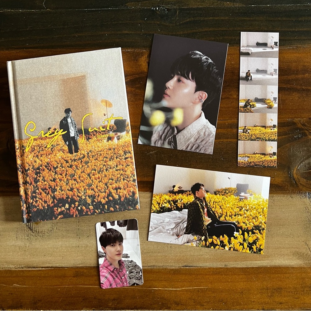 Suho Exo kpop grey suit album
